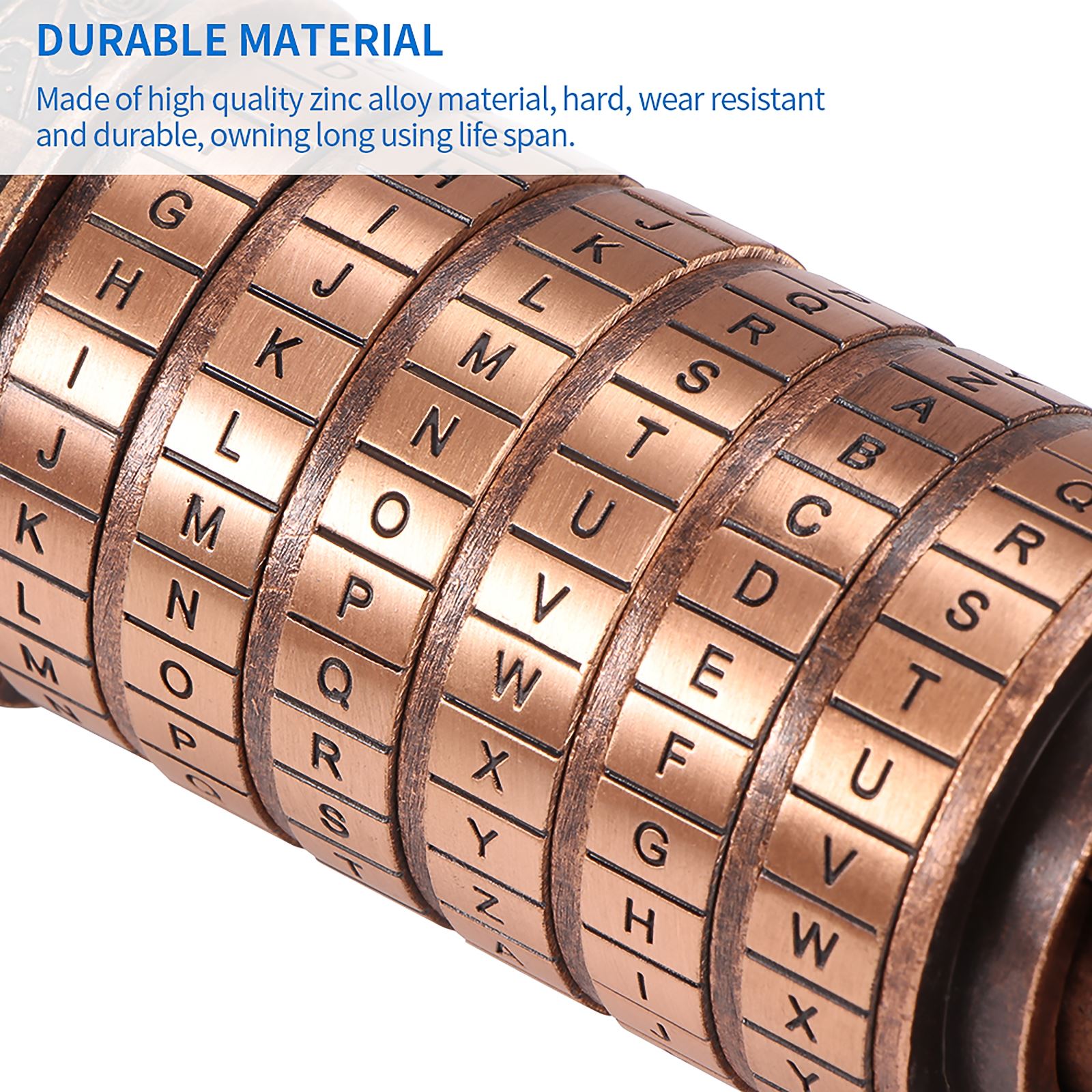 Jouet à code de Léonard de Vinci, cryptex en métal pour de mariage, saint-valentin, mot de passe en lettres, accessoire pour escape room