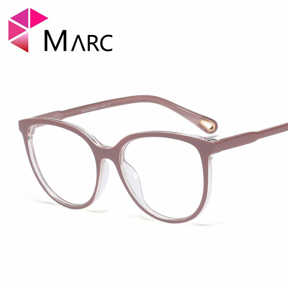 Marc retro stel briller klare briller kvinder gennemsigtige oversized optiske katte briller stel brille mænd 95157: C2