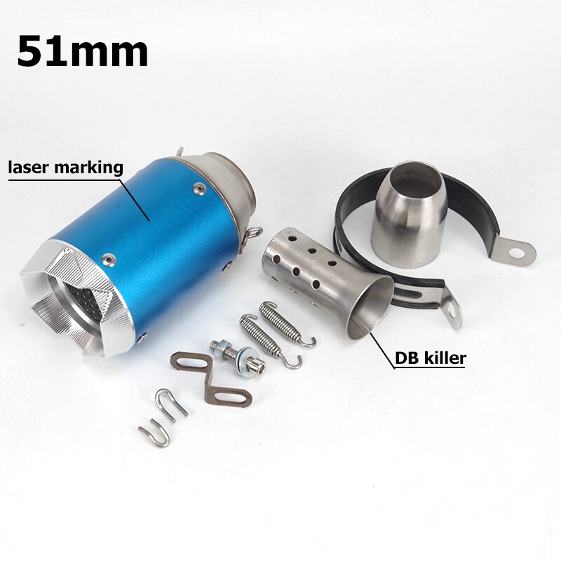 Universal Pitbike Motocross Motorcycle Exhaust Pipe Modified Carbon Fiber Style Tip Tailpipe Fits for Nmax FZ6 S1000RR MT07: D