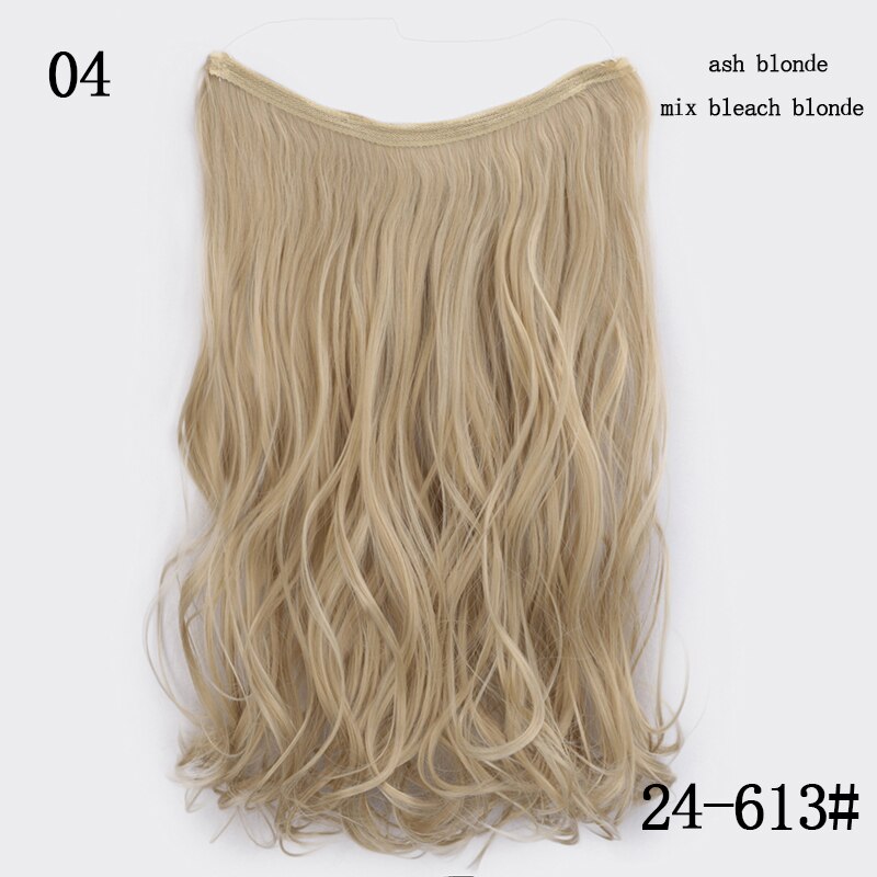Synthetic Hair Extensions Long Straight Fish Line Hairpieces No Clips in One Piece Hair Extensions Heat Resistant Hair for Women: WEXS004-24-613