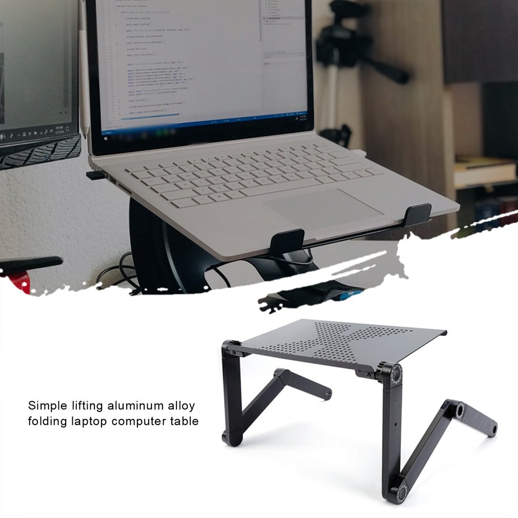 Bærbart justerbart bærbar bord til sammenklappelig bærbar skrivebordscomputer mesa para bærbar fodbakke til sovesofa sort