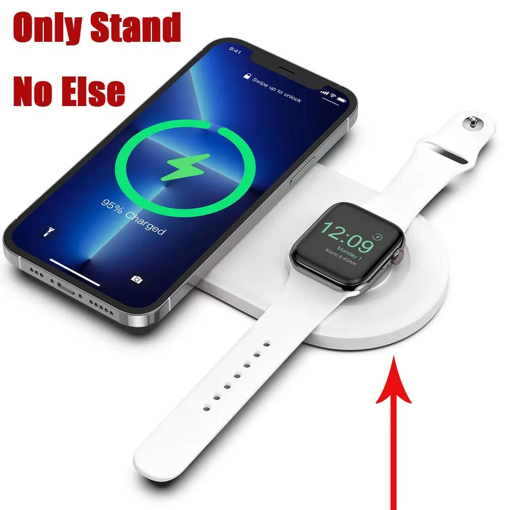 Til apple iphone magsafe airpods iwatch magnetisk trådløs oplader stand opladningsholder slank silikone pad flad dok base