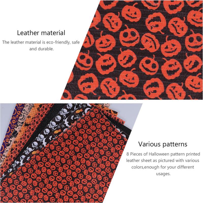 8Pcs Halloween Leer Vel Materiaal Oorbel Maken Vel Leer Stof