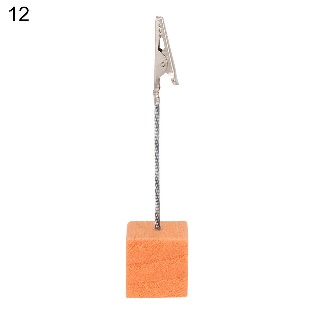 Decor Desktop Decoration Memorandum Wooden Message Folder Table Numbers Holder Photos Clips Place Card Clamps Stand: 12