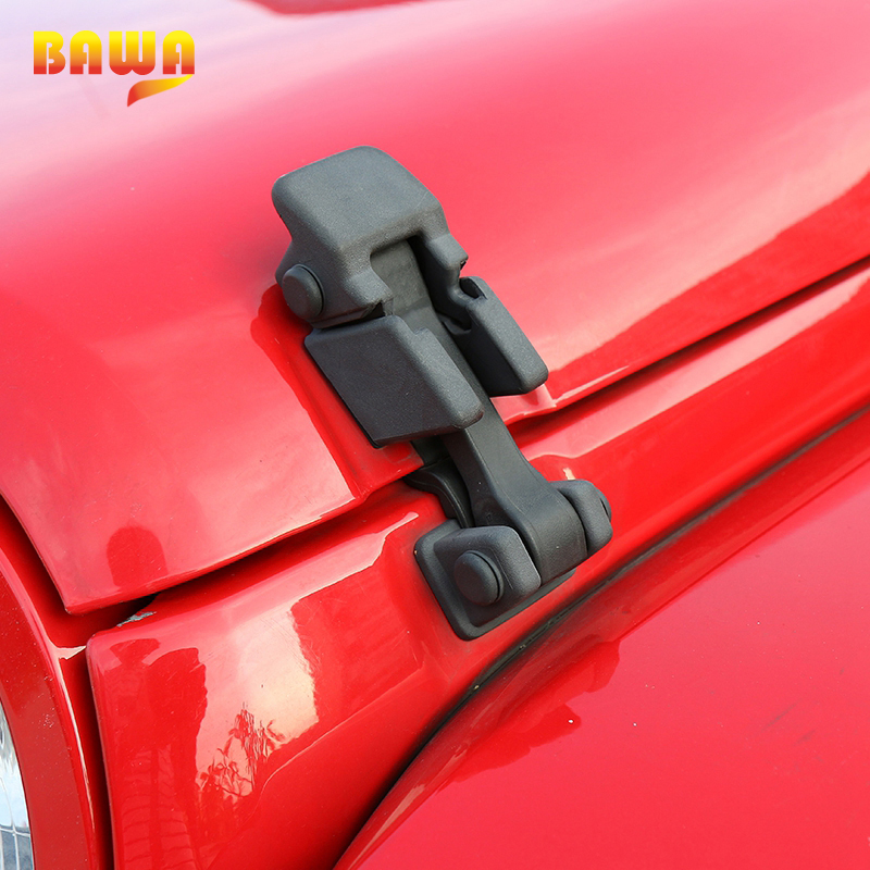 BAWA Engine Bonnets Hood Latch for Jeep Wrangler 2007 ABS Original Black Hood Lock For Jeep Wrangler Car Hood Locks