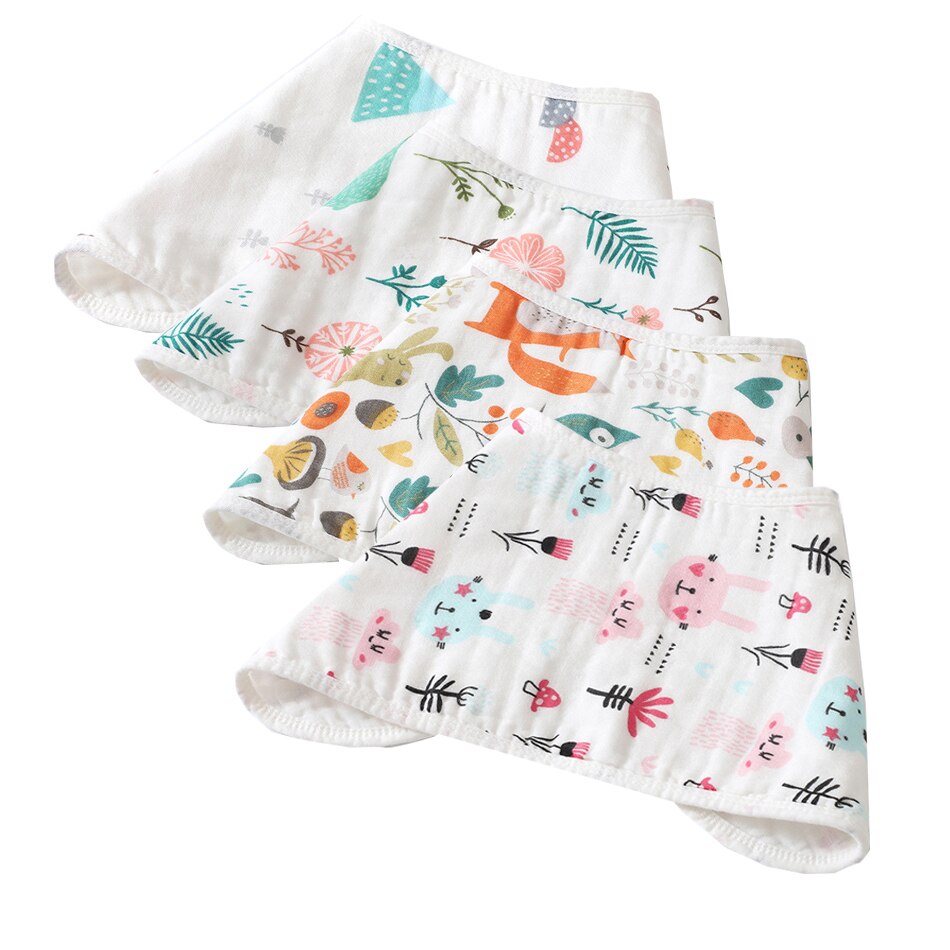 Elinfant 4 Teile/satz 6 Schichten 100% Baumwolle Musselin Multifunktionale Handtuch Spucktücher Für Neugeborenen Baby Bauch Geschmack, pflege Handtuch, Etc.: wald