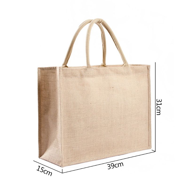 Küche Wiederverwendbare Taschen Natürliche Sackleinen Tote Taschen Jute Taschen