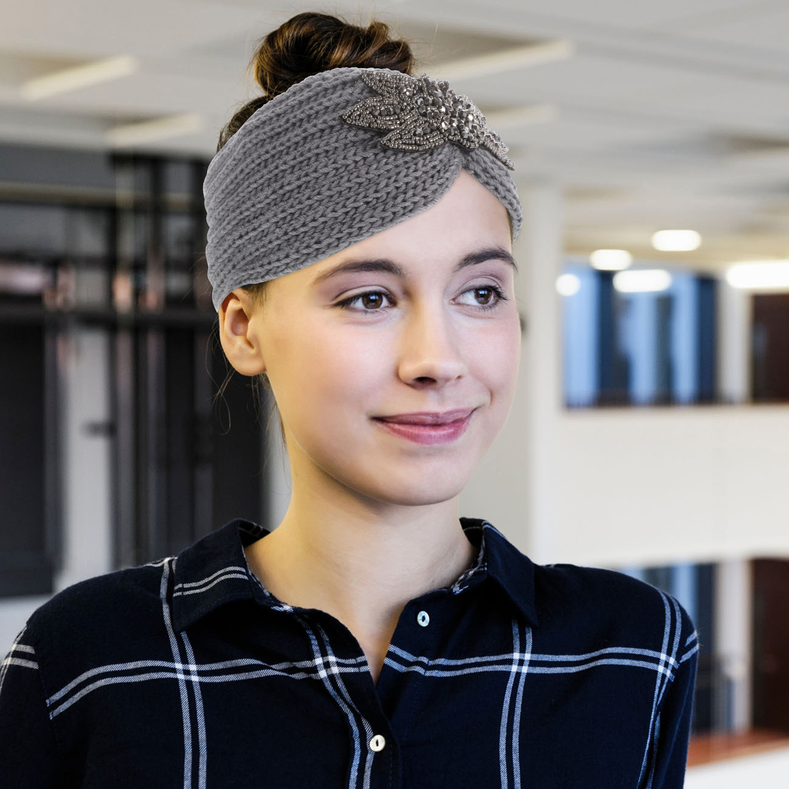 Varma hårband stickade pannband ringar ullgarn huvudbonad flätare hårvård styling premiummaterial bekväma