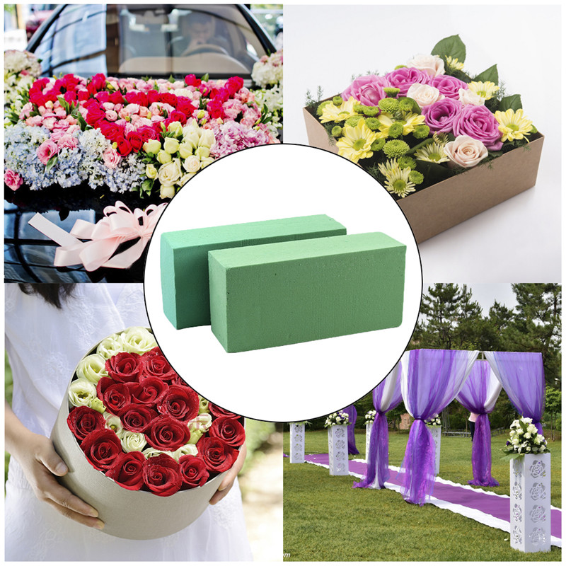 10 stk. blomsterskumblokke, murstenblomstholder blomsterhandler blomst styrofoam grøn mursten påført tørt eller vådt til kunstige blomster