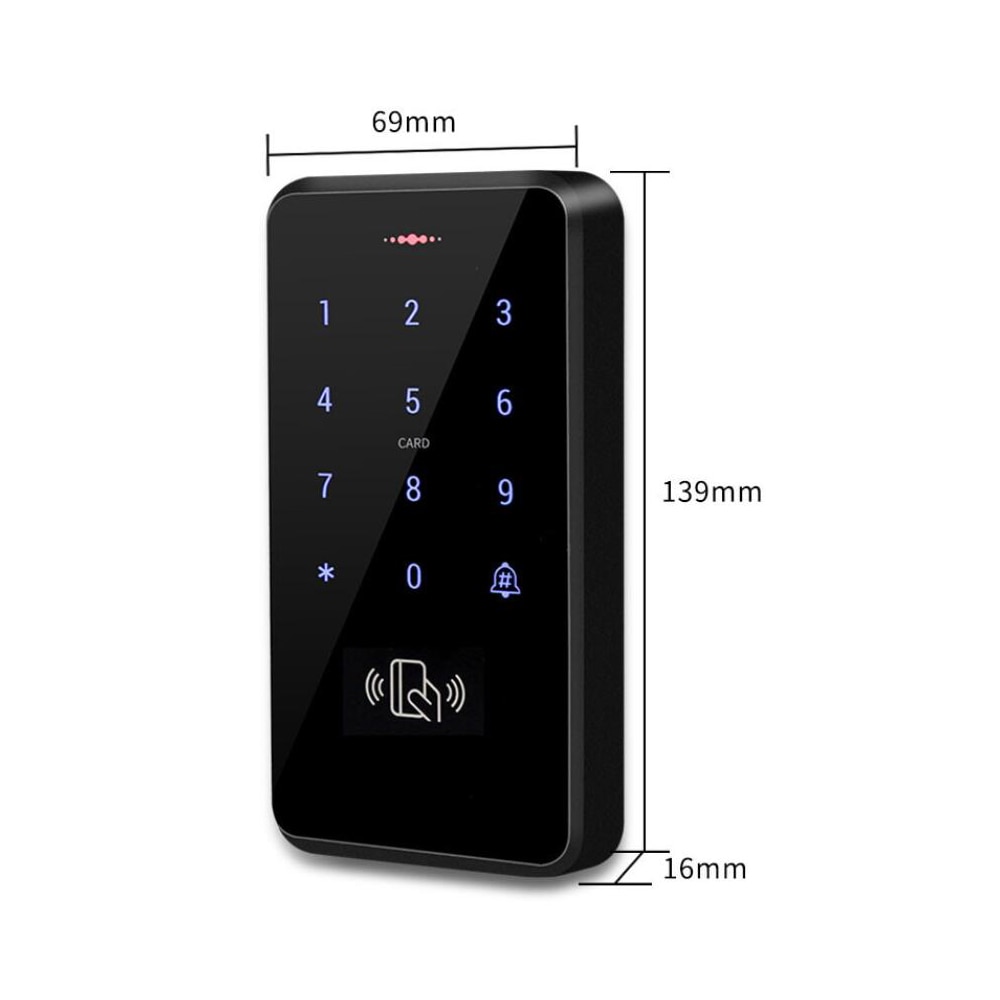 IP68 Waterproof Access Control Keypad Outdoor 125KHz RFID Access Controller Touch Door Opener System Electronic EM4100 Key Card