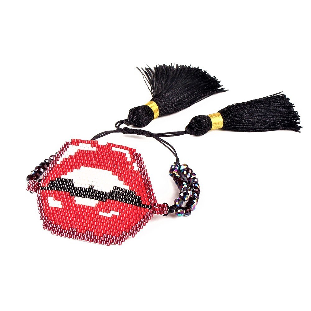 Go2boho pulseira olho grego para mulheres, turco mau olhado, pulseira com lábios, joias mexicanas, bijuteria