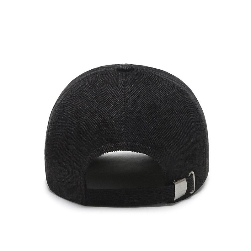 Kort rammehette ensfarget baseballcap menn kvinner høst vinter utendørs hesteluer kordfløyel snapback uformell hatt