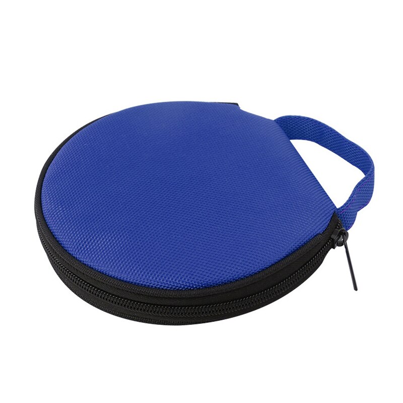 Portable CD DVD Case 20 Capacity Storage Bag Round Holder With Zipper: Blue