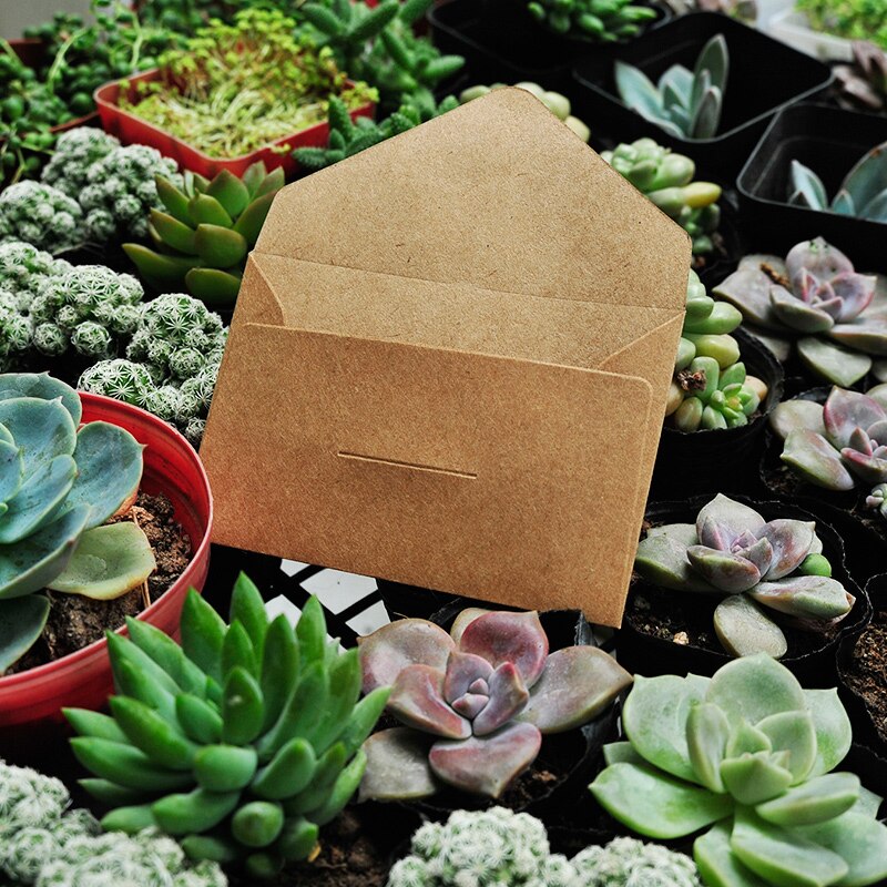 (10 pieces/lot) 6.7*10.5cm Beautiful Small Small Message Storage Kraft Paper Envelope