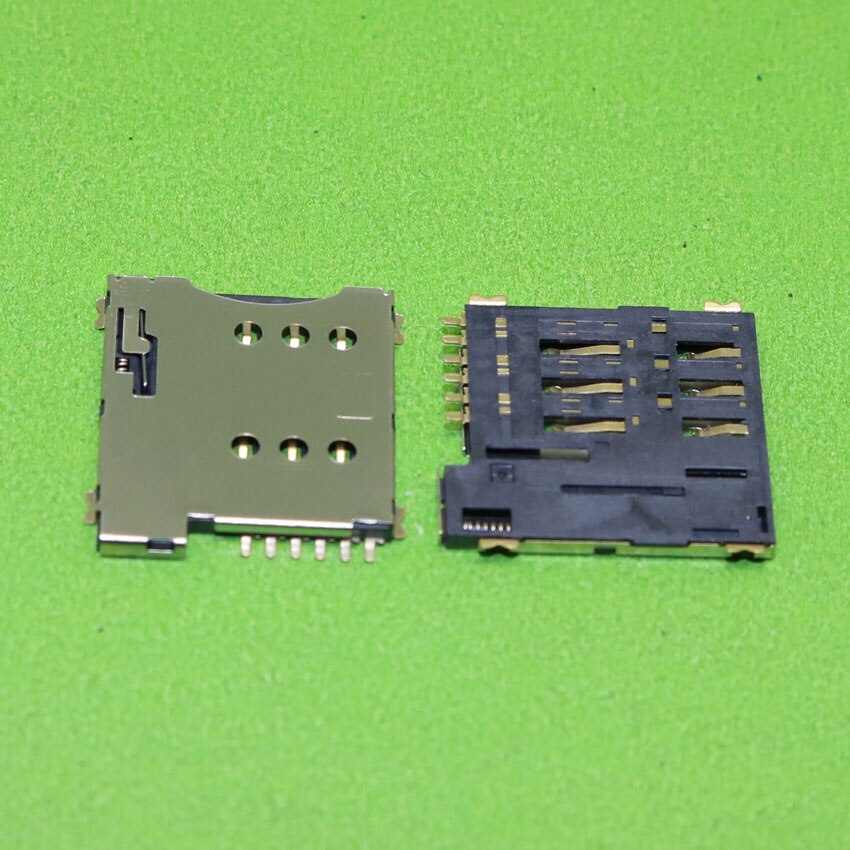 ChengHaoRan 6pin push micro sim-kaart socket houder slot vervanging connector, KA-306