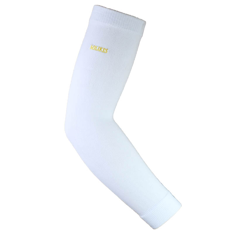 AOLIKES-Calentadores de brazo elásticos para baloncesto, manguitos de voleibol, transpirables, coderas de ciclismo, soporte de compresión, 1 unidad: White