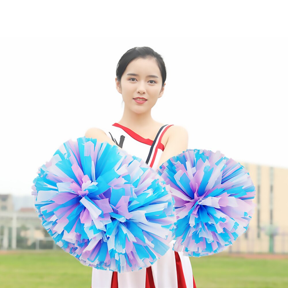 1 Pair Cheering Poms Cheerleader Supplies Sport Cheerleader Pom Poms for Competitive Race Performance (Blue and White a