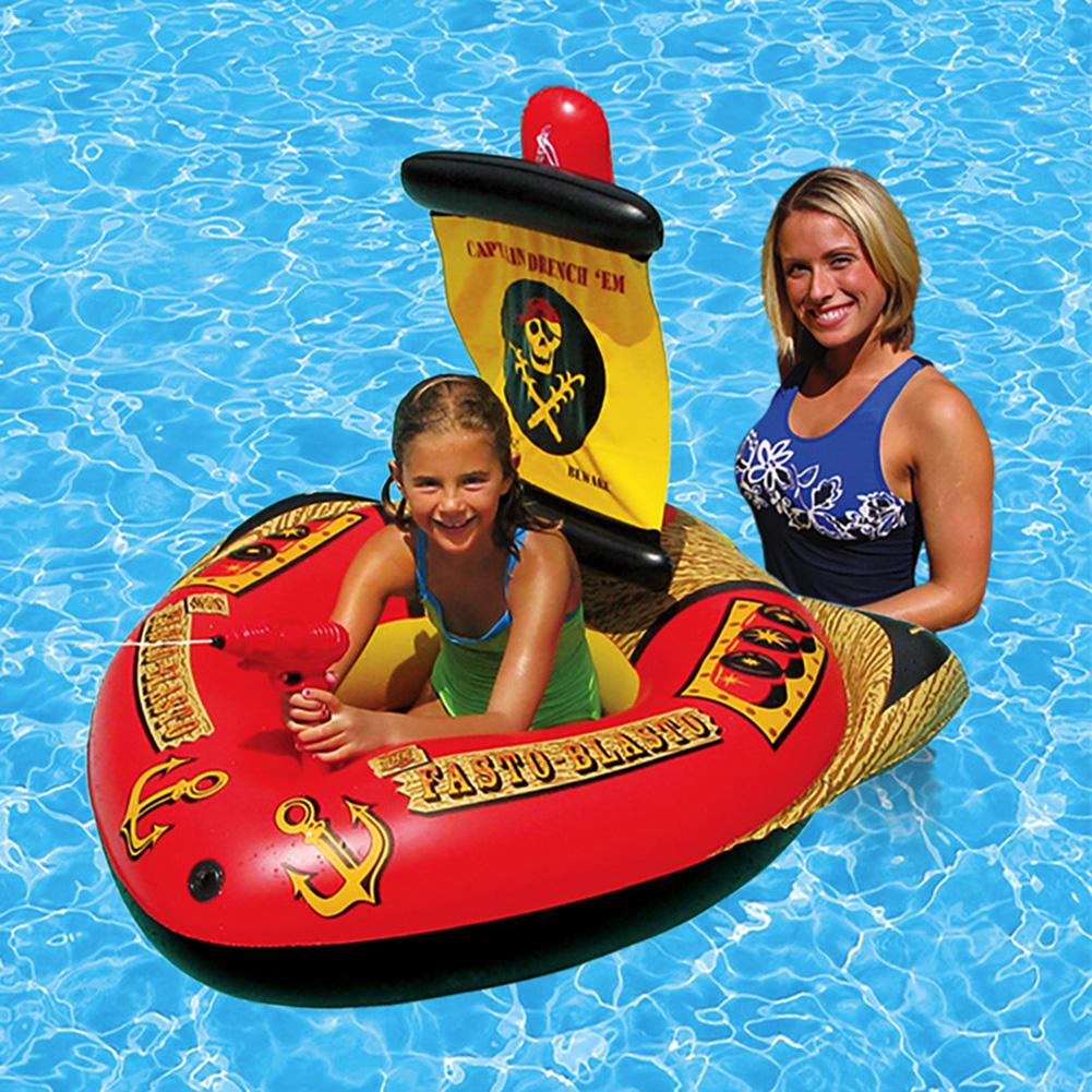 Drôle enfant bateau Pirate gonflable jet d'eau jouet flottant été anneau de natation lit flottant jouet d'eau coussin gonflable