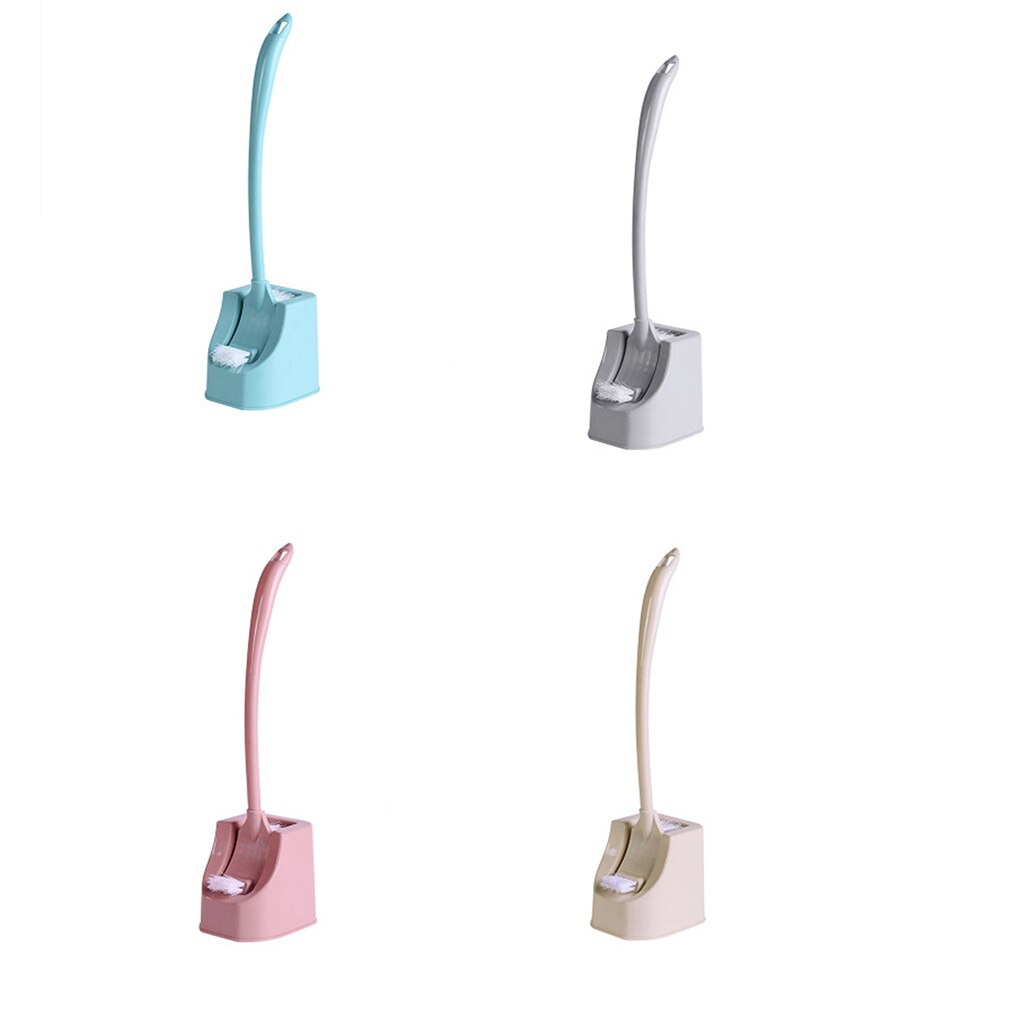 Strong Toilet Cleaning Brush Set Plastic Toilet Brush Scrubber Curved Clean Side Bending Handle Corner Brush Bathroom Cleaning