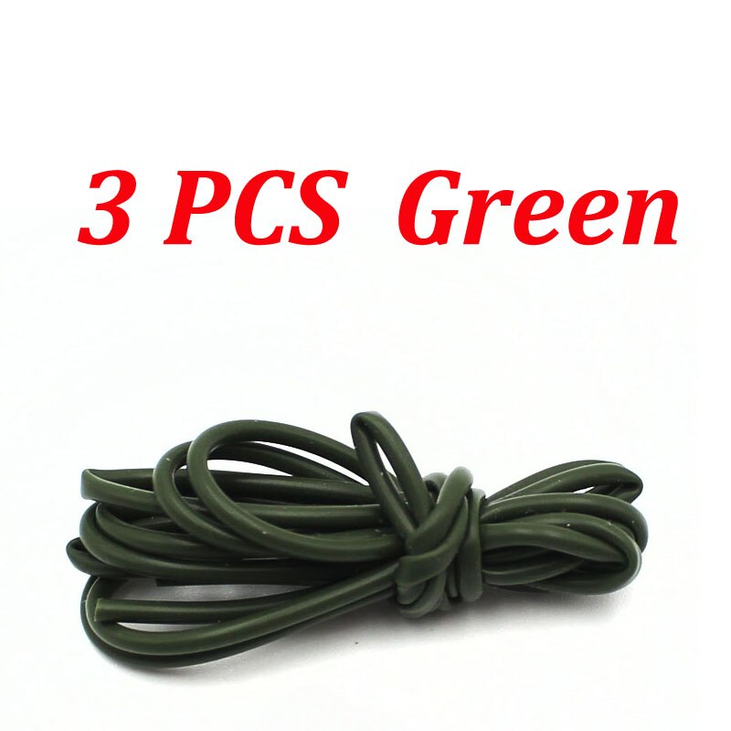 3PCS Silicone Rig Tube Tubing Carp Fishing Hair Rig Heli Rig Material Carp Fishing Accessories Tackle Rubber Sleeve Stop: 3PCS Green