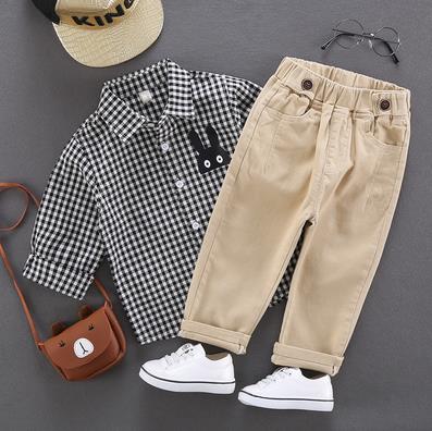Children's trousers, children's solid color casual pants, baby loose trousers, mid-waist elastic waist, casual children's pants: style 2 / 3T--height 100cm