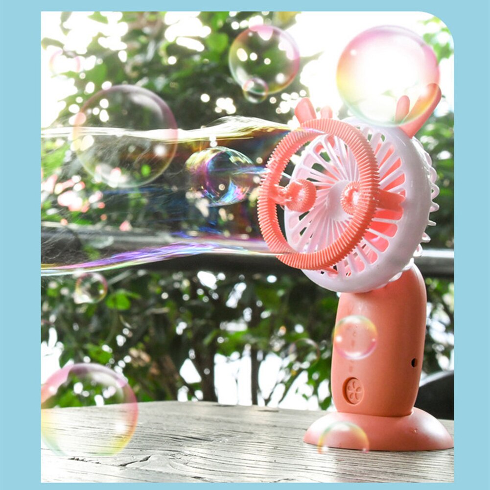 Mini Ventilator Automatische Bellen Maker Machine Usb Oplaadbare Ventilator Bubble Blower Speelgoed Voor Kinderen Peuters Outdoors Party Bruiloft