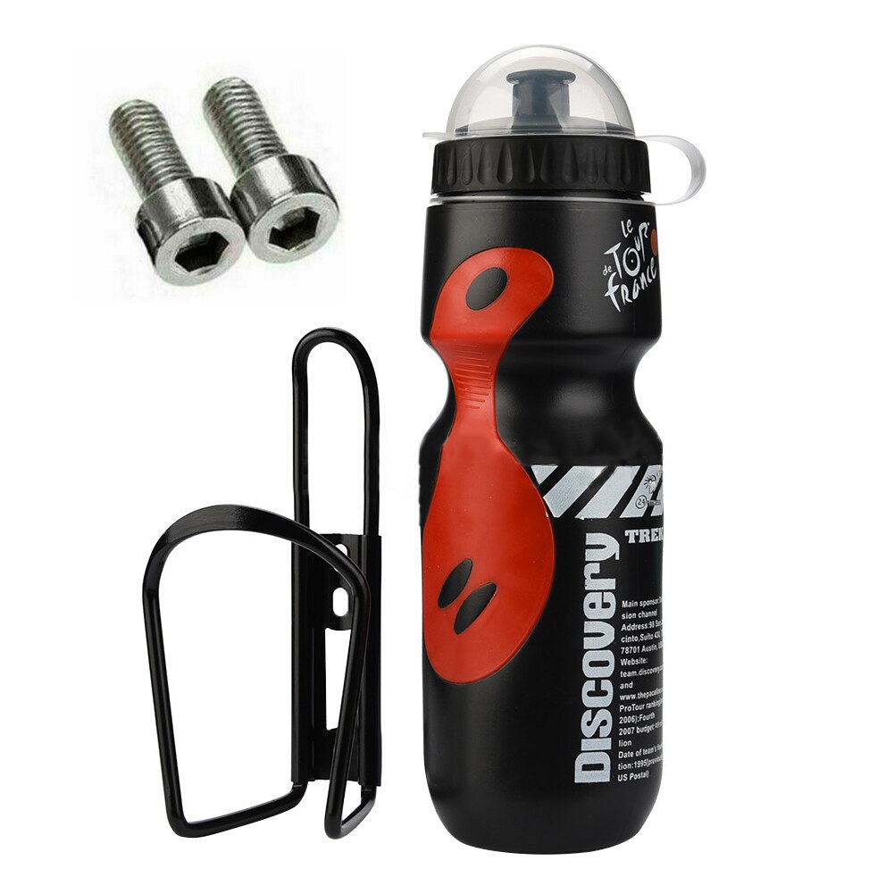 650ml conjunto de garrafa água mountain bike bebida esportes com suporte copo portátil acessórios ao ar livre ciclismo bicicleta acessório viagem: Black