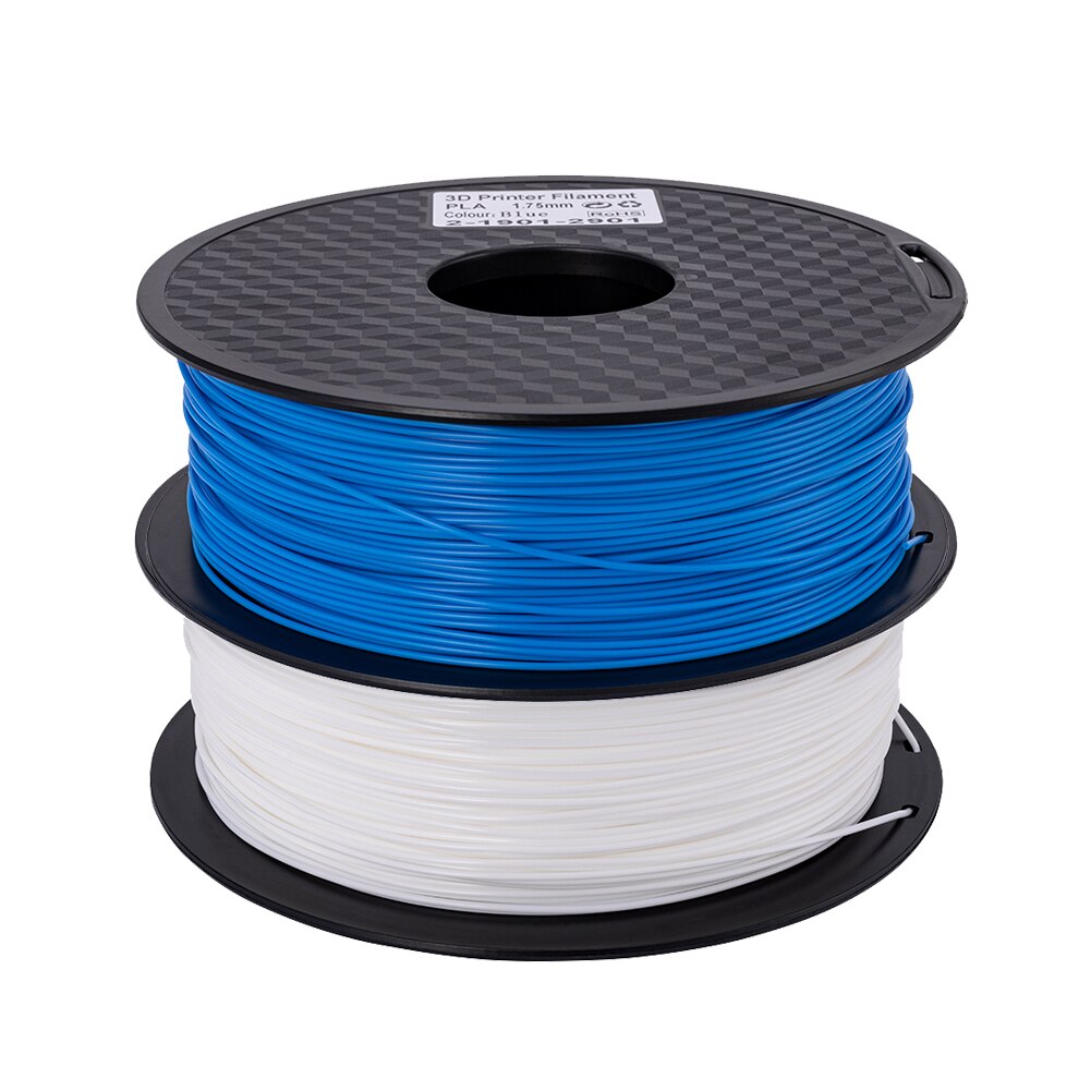 Ender Brand PLA Filament Samples 2Pcs 1KG/roll 1.75mm Black+White Two Color for CREALITY 3D Printer /Reprap/Makerbot: WhiteX1 Add BlueX1