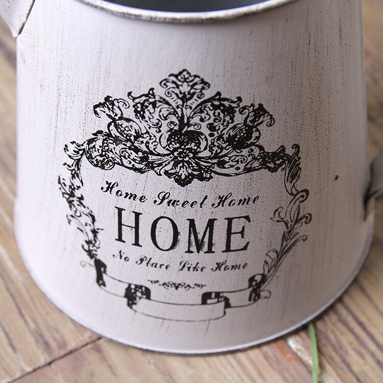 French Idyllic Iron Flowerpot Decoration Living Room Bedroom Flower Arrangement Bucket Cafe Flower Shop Flower Appliances