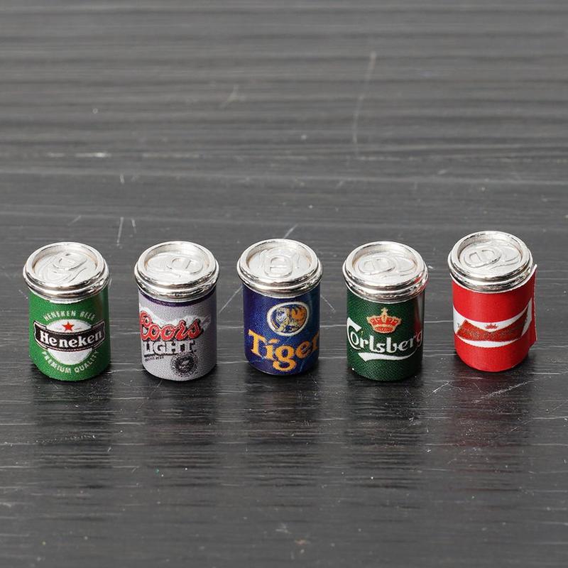 5 flessen Van Gesimuleerde Bier Kan Mini Voedsel Spelen 5 Flessen Bier Kan Scan Pop Speelgoed Meubels Accessoires