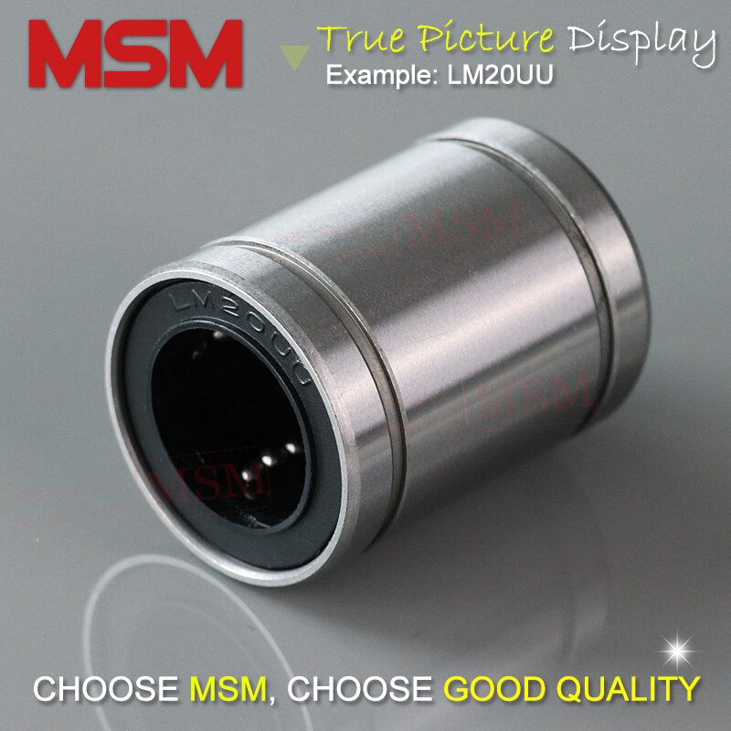 5 stk msm lineære kuglelejer  lm6uu lm8uu lm10uu lm12uu lm16uu lm20uu lm25uu lm30uu glidebevægelsesbøsninger 20mm aksel cnc dele