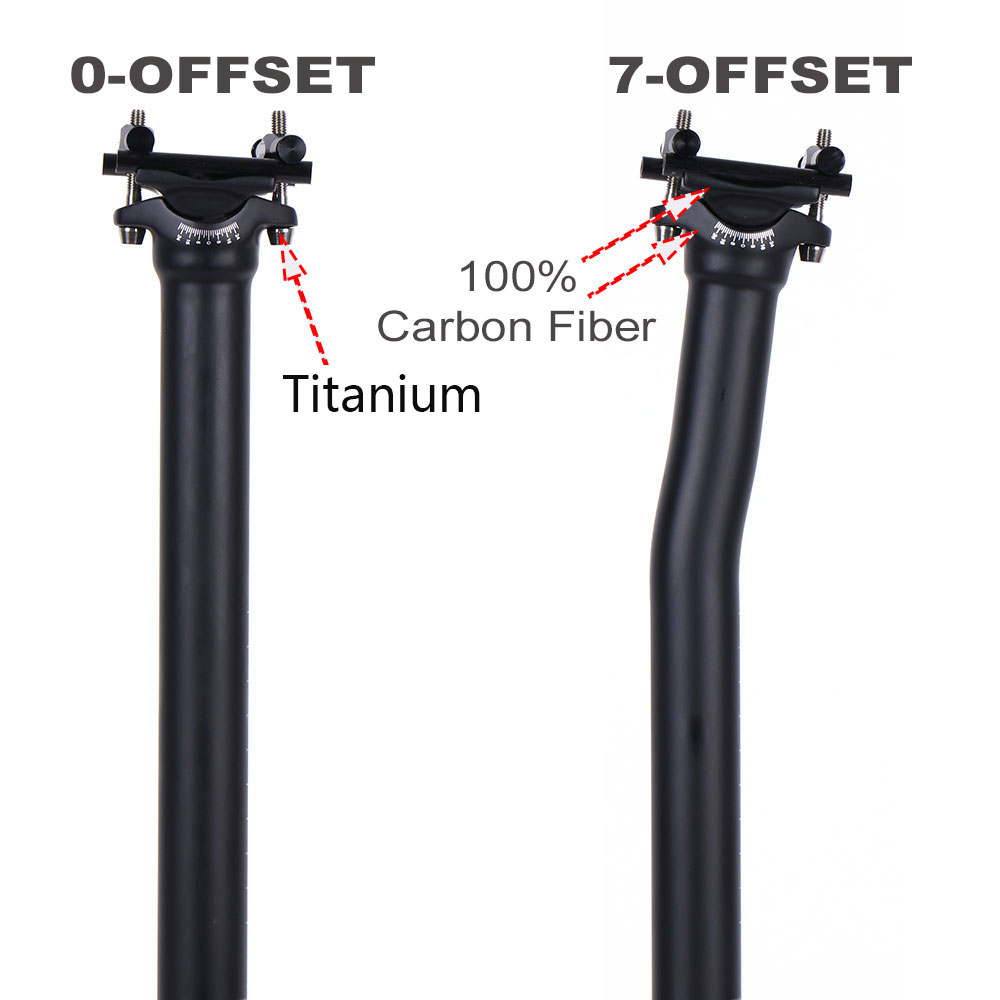 ELITA-tija de sillín de fibra de carbono para bicicleta de montaña, ligera, 27,2/31,6x350mm, 125g