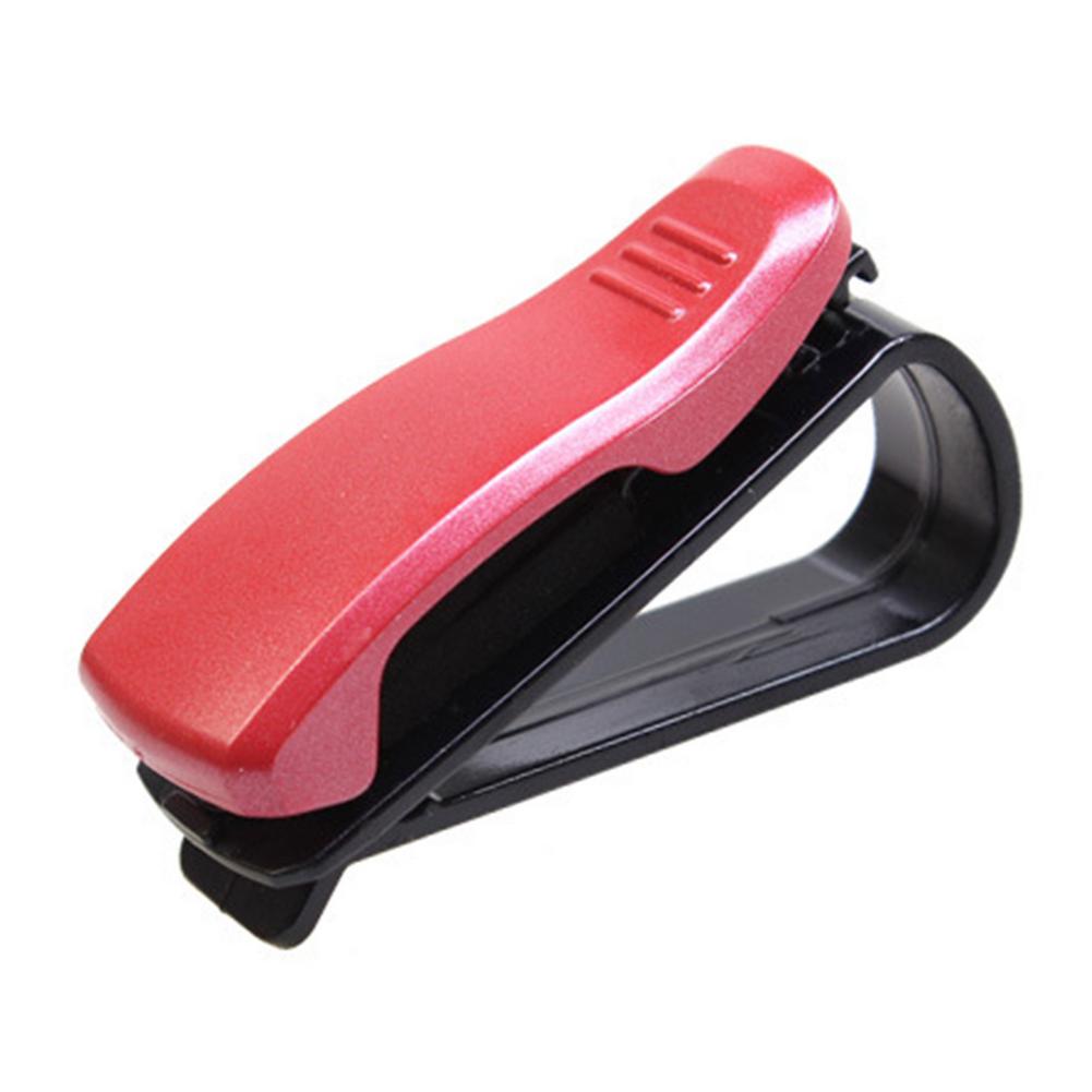Multifunction Sun Visor Glasses Fixing Clip Universal Car Glass Ticket Holder Multifunctional Portable Auto Accessories: Red