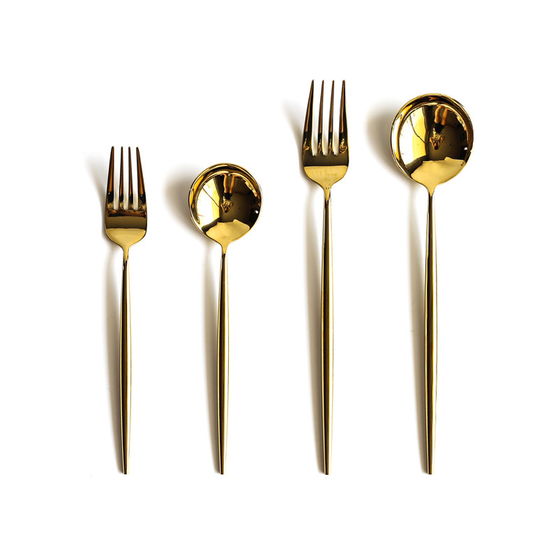 Bestek Glod Zilver Rvs Bestekset Bestek Vork Lepel Mes Set Dessert Vork Lepel Diner Opscheplepel Servies