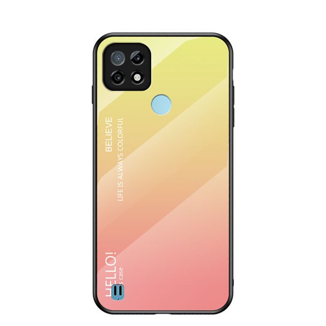 Luxe Gradiënt Gehard Glas Telefoon Case Voor Realme C21 Back Cover Hard Armor Bumper Voor Oppo Realme C21 C 21 6.5 ''RealmeC21: 5
