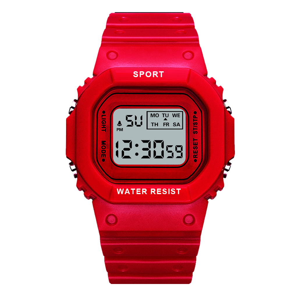 YIKAZE LED Digital Watches for Boys and Girls Transparent Strap Student Electronic Watch Waterproof Alarm Clock Kids Sport Watch: Blue