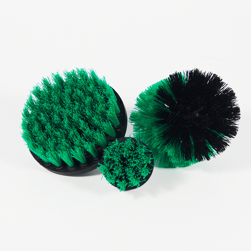 3 unidades, juego de accesorios de cepillo de perforación, cepillo de limpieza con brocha de limpieza, tacubos de baño: Verde