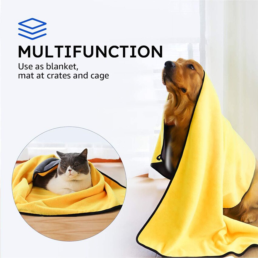Pet Bath Towel Soft Microfiber Strong Absorbing Water Dog Towels For Small Dogs Cats Golden Retriever Teddy General Pet Products