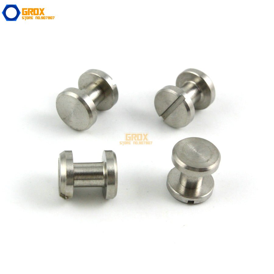20 Set 8*5mm 304 Rvs Klinknagel Chicago Schroef voor Leer Craft Platte Kop