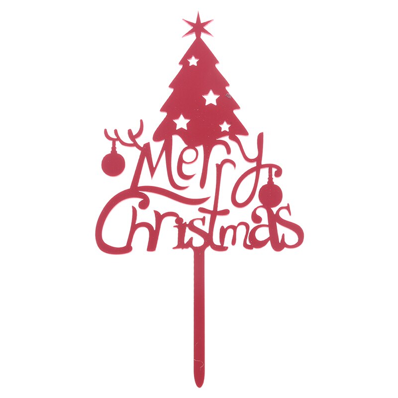 1PC Merry Christmas Cake Flag Topper Acrylic Cake Card Inserting Party Cake Decoration Christmas Plug-in party Supplies