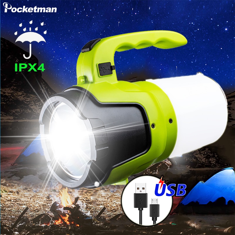 80W LED Waterproof Flashlight Highlight USB Rechargeable Working Light Camping Lamp Searchlight Lantern Portable Tent Lamp