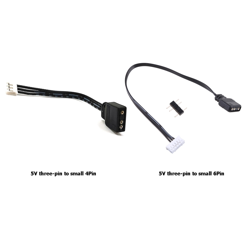 Pin do controlador 5V 3 do fã a 6pin 4Pin cabo 5V ARGB 3 P do adaptador de transferência a 4P 6P
