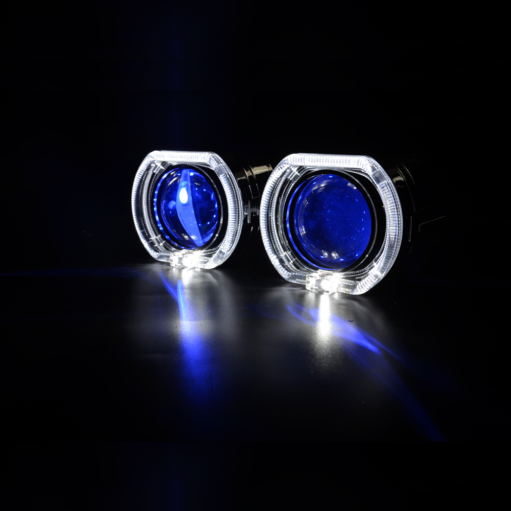 2.5 inch mini Bi xenon hid Projector lens for led day running angel eyes mask H1 H4 H7 retrofit motorcycle car assembly kit