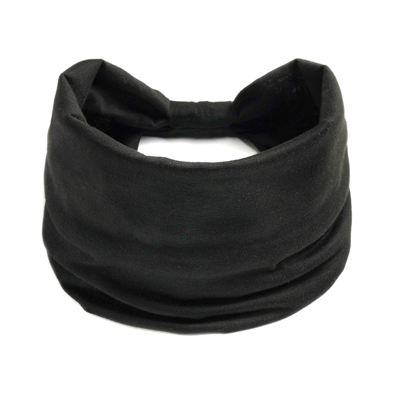 Boho Effen Kleur Brede Hoofdbanden Vintage Knoop Elastische Tulband Headwrap voor Vrouwen Meisjes Katoen Zachte Bandana Haaraccessoires