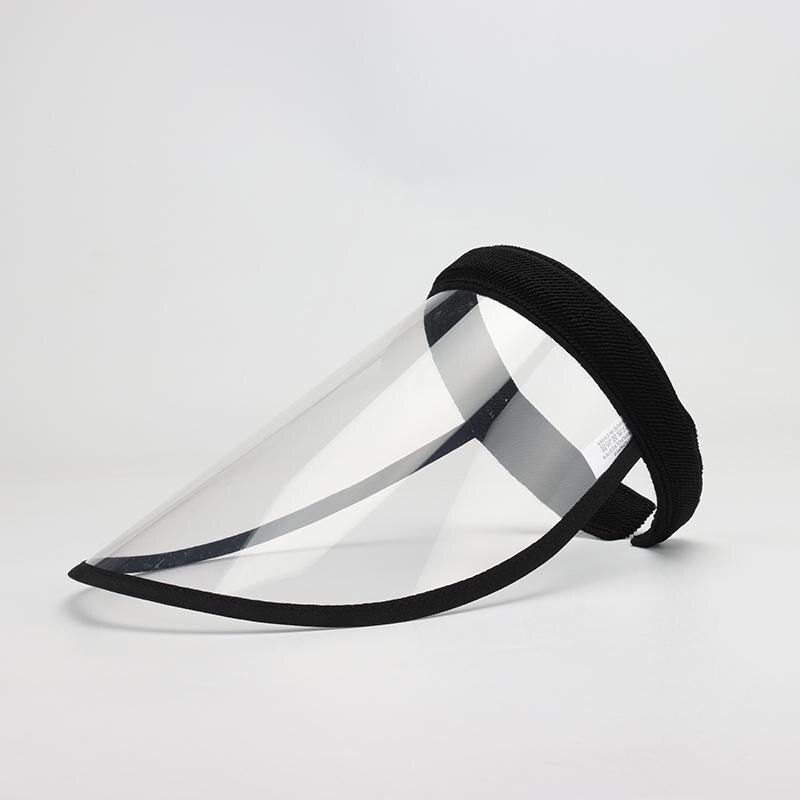 Cokk lue med øyebeskyttelse plastskjold tom topplue kvinner anti-pollen anti-spytt deksel full ansikt caps menn: Svart / Voksen (54-60cm)