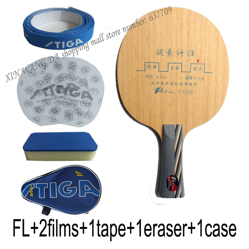 Palio TOM table tennis blade 5 pure wood+ 4 carbon fast attack with loop good in control suit for player ping pon: TOM FL case