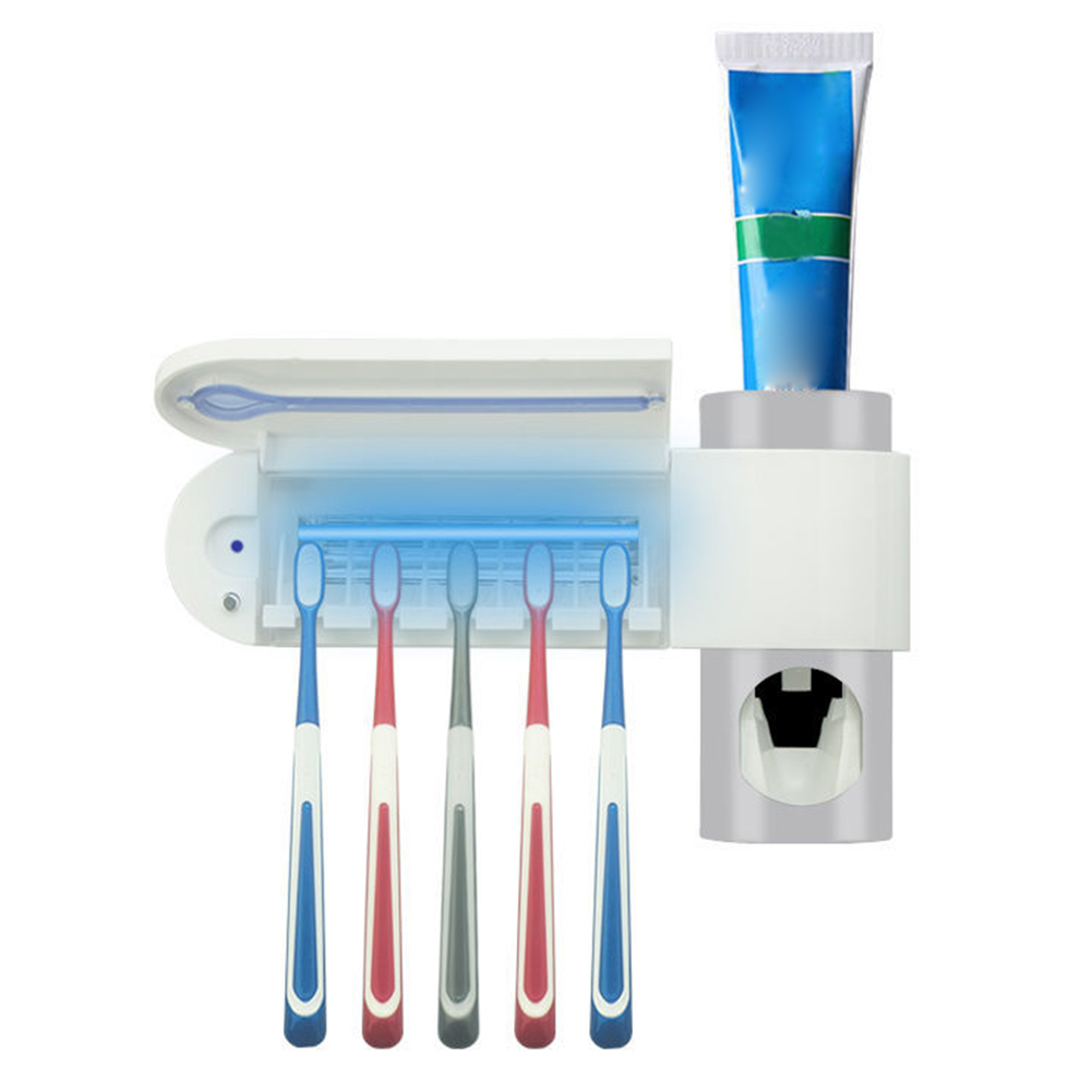 Tandenborstelsterilisator automatische tandpasta dispenser antibacteriële uv-licht ultraviolet dispenser tandenborstelhouder mondreiniger