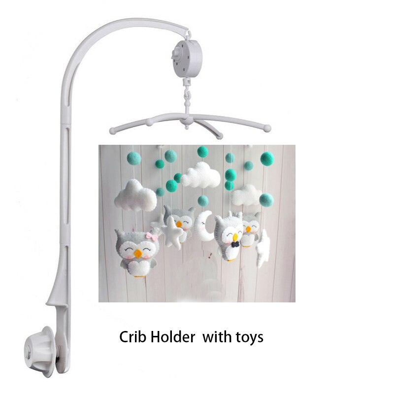 Babymobiel houder voor in de wieg, bedbel hangend speelgoed, 360 graden draaibare beugel, opwindbare muziekdoos, baby rammelaar, speelgoed, woondecoratie: A3
