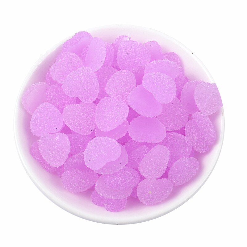 Hjärtformade berlocker för slime tillbehör leksaker godis fluffiga tillbehör lizun modellering lera diy kit slime leksak för barn