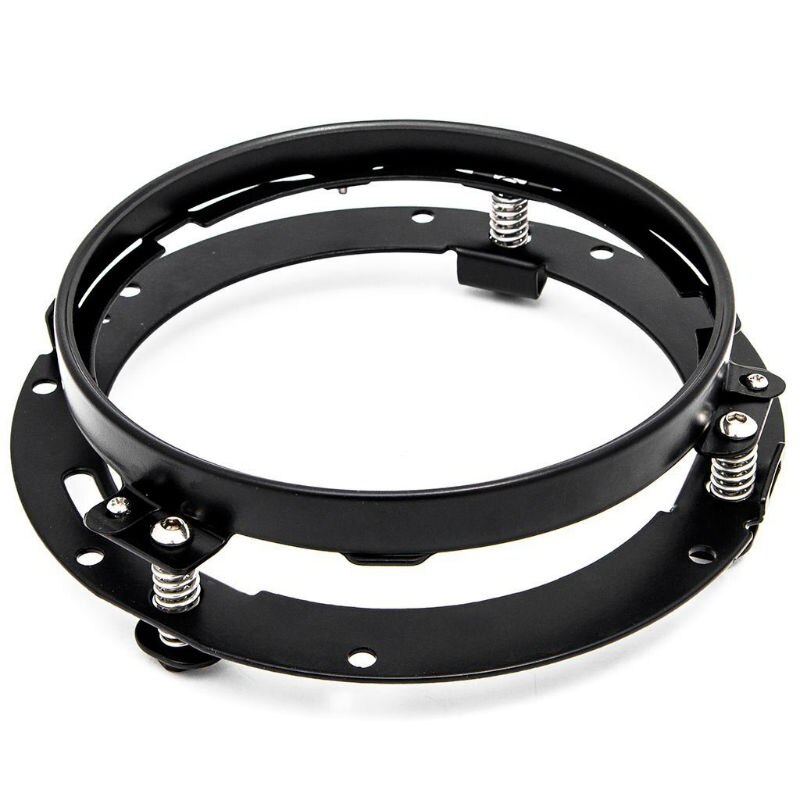 7Inch LED Headlight Bracket Black Mounting Bracket, 7inch Stainless Steel Motorcycle Trim Ring for Touring Softail